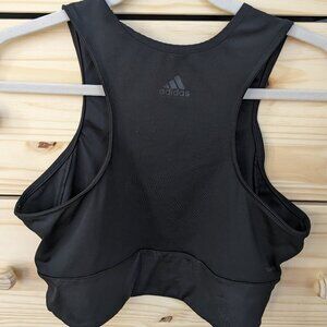 Adidas Climalite sports bra black crop top with snake skin pattern